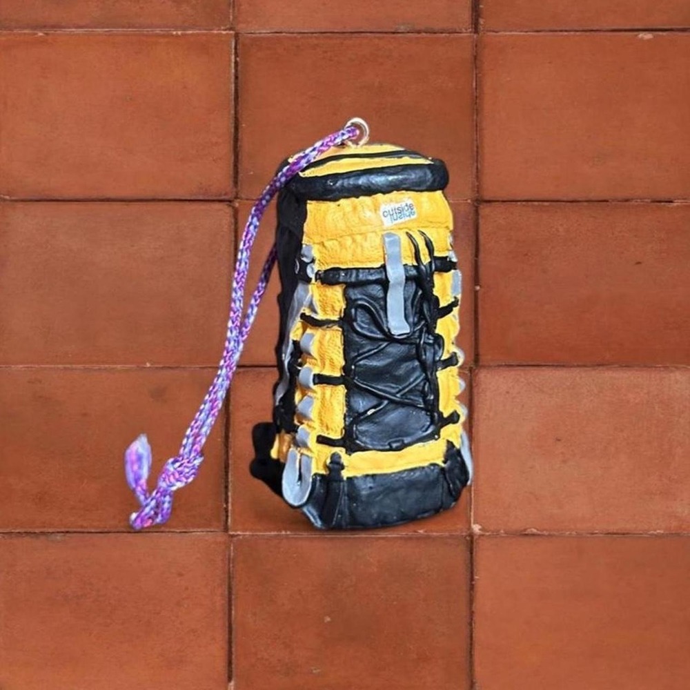Backpacking Christmas Ornament with Cord Rope Hanger